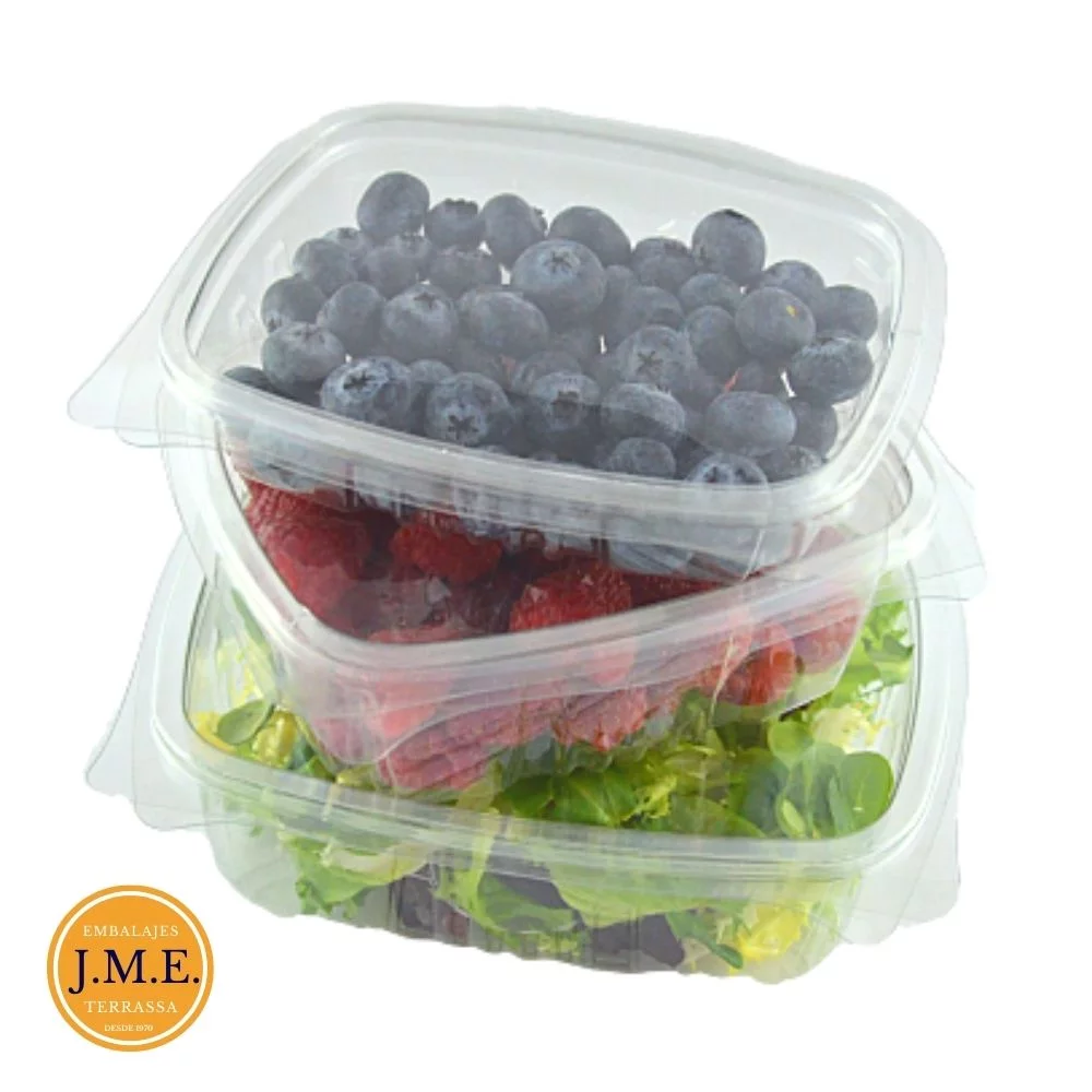 envases de plástico rectangulares tapa