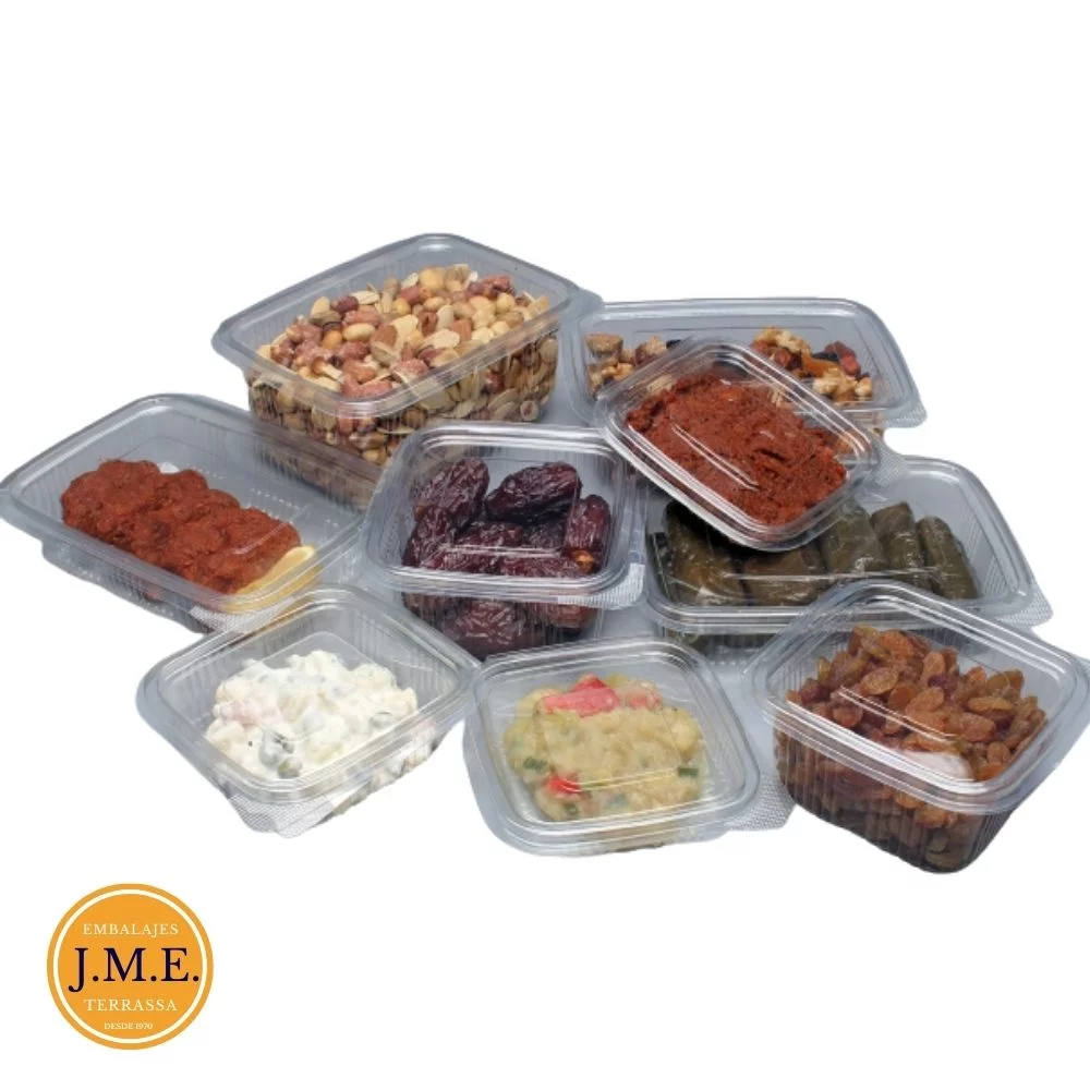 envases de plástico cuadrados tapa