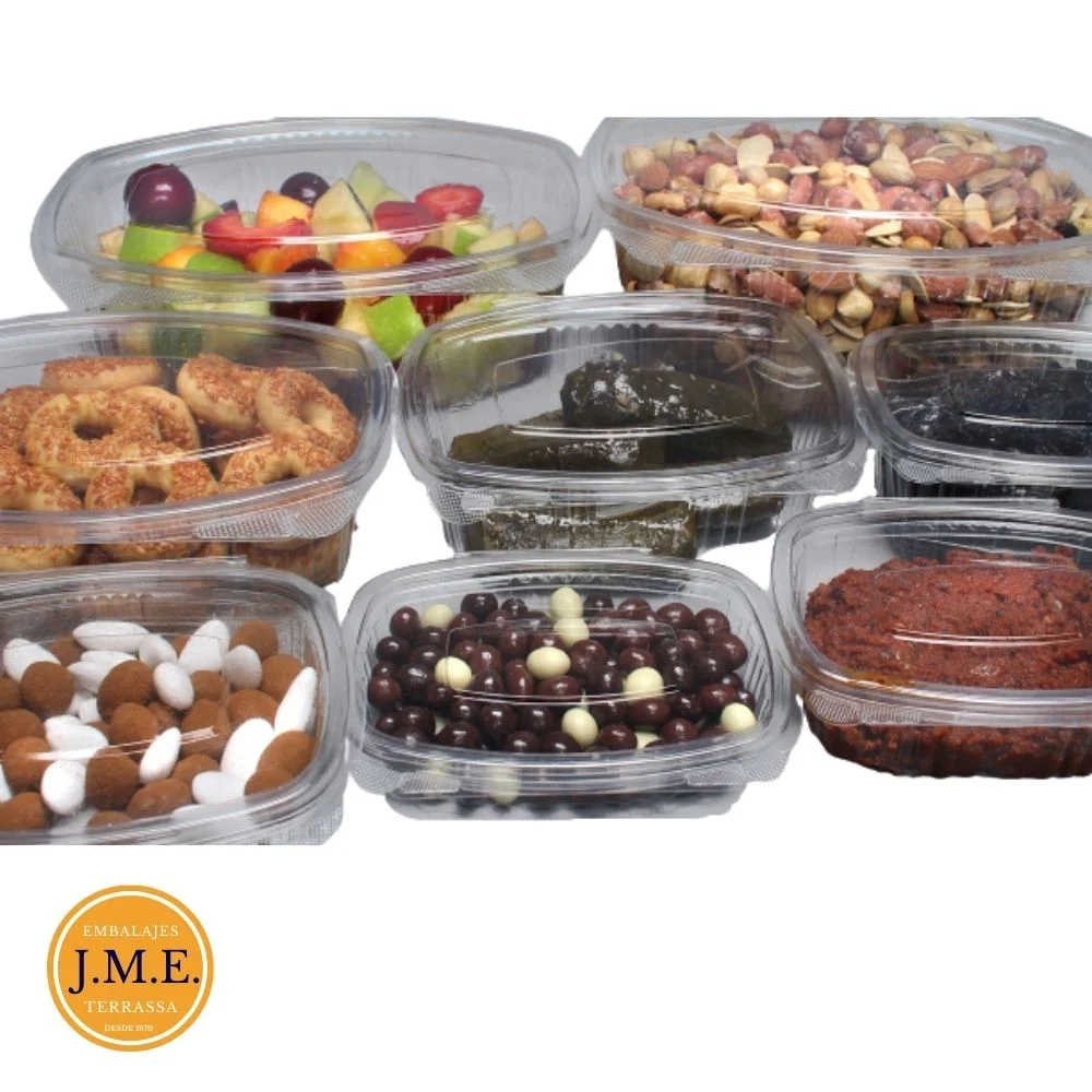 envases de plástico ovales tapa