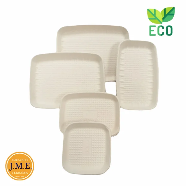 Bandejas de papel reciclado