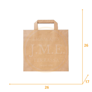 Bolsa de papel cuadrada con asa plana