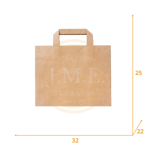 Bolsa de papel para zapaterías con asa plana