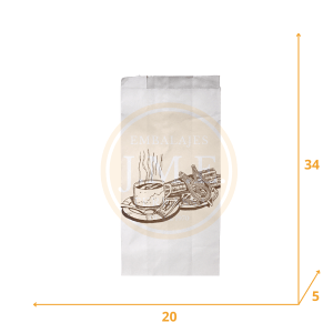 Bolsas de papel antigrasa 20+5x34