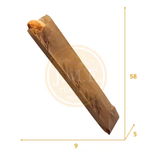 Bolsas de papel kraft para pan 1 barra larga 9+5X58