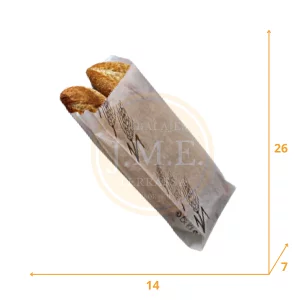 Bolsas papel kraft blancas para panadería 14+7x26