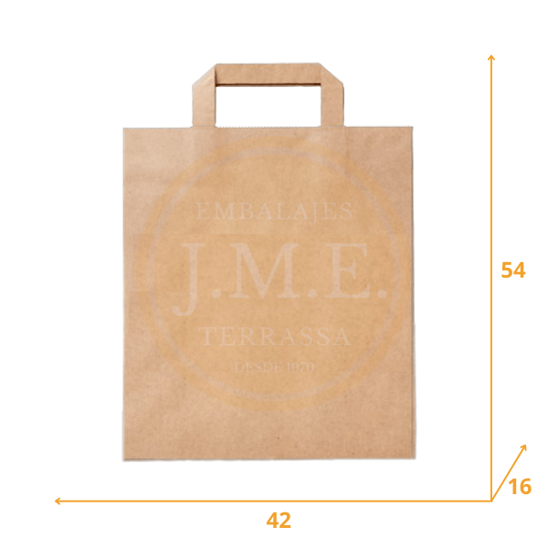 Bolsa de papel con asa plana 42+16x54
