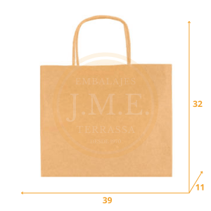 Bolsa de papel con asa rizada 39+11x32