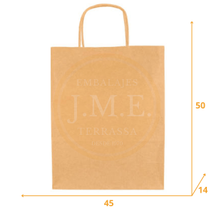 Bolsa de papel con asa rizada 45+14x50