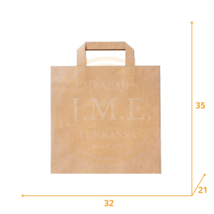 Bolsa papel con asa plana 32+21x35