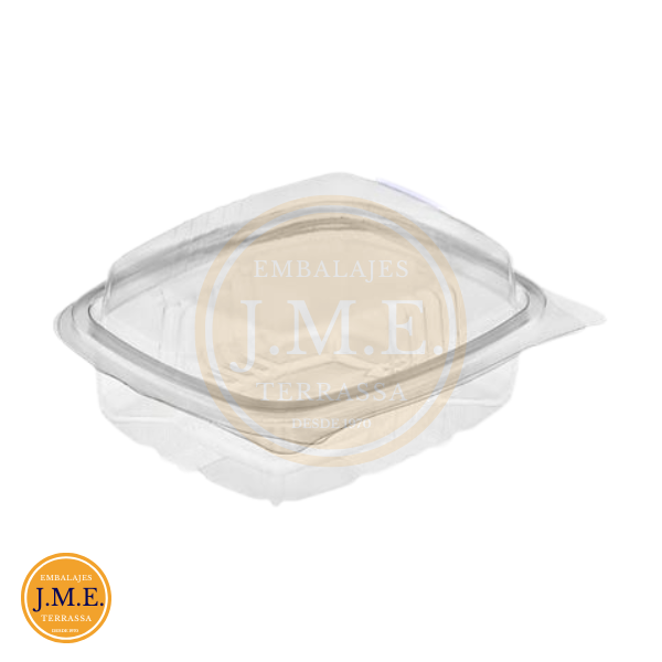 Ensaladera de plástico PET transparente con tapa alta